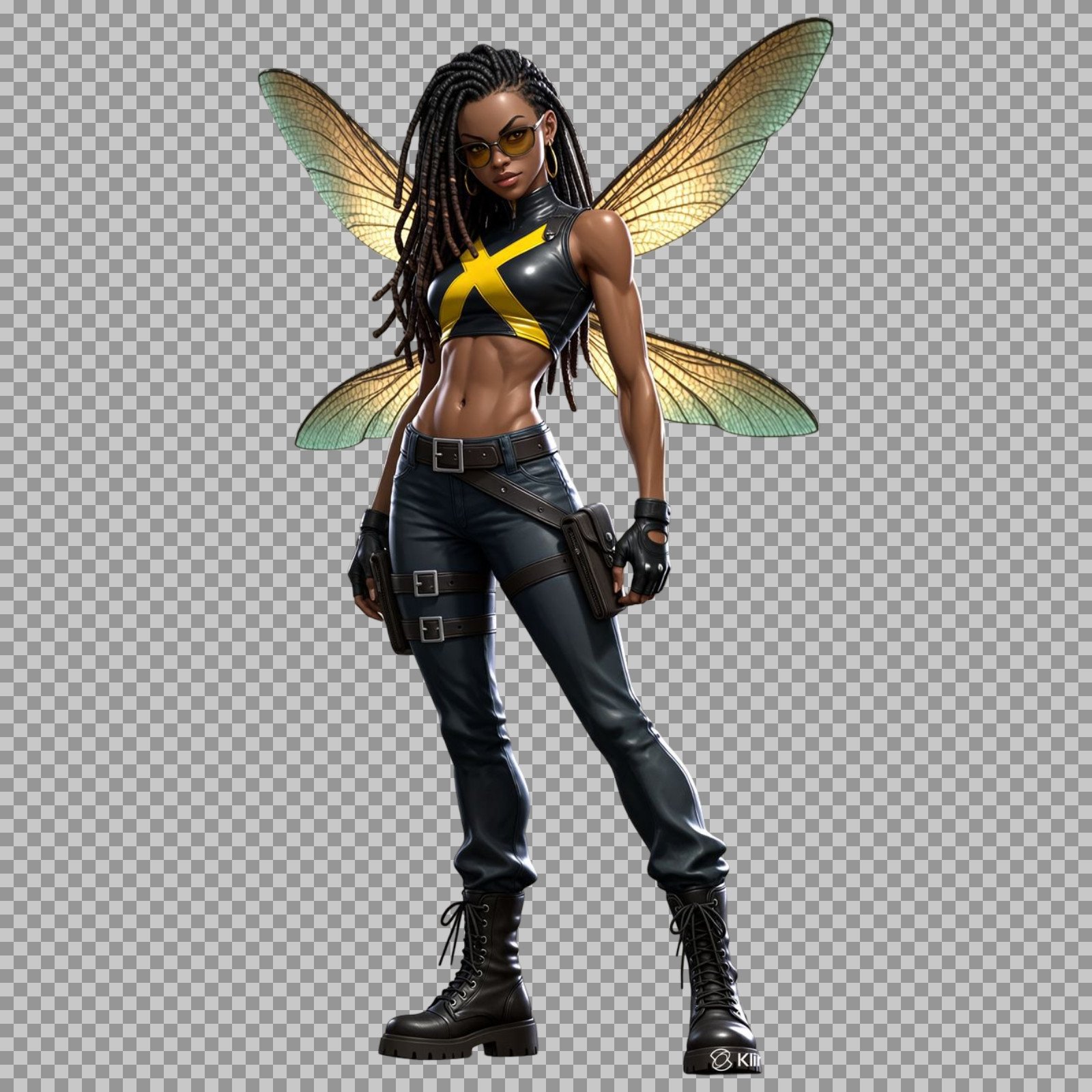 Winged Superheroine Character PNG | Free Transparent Download...