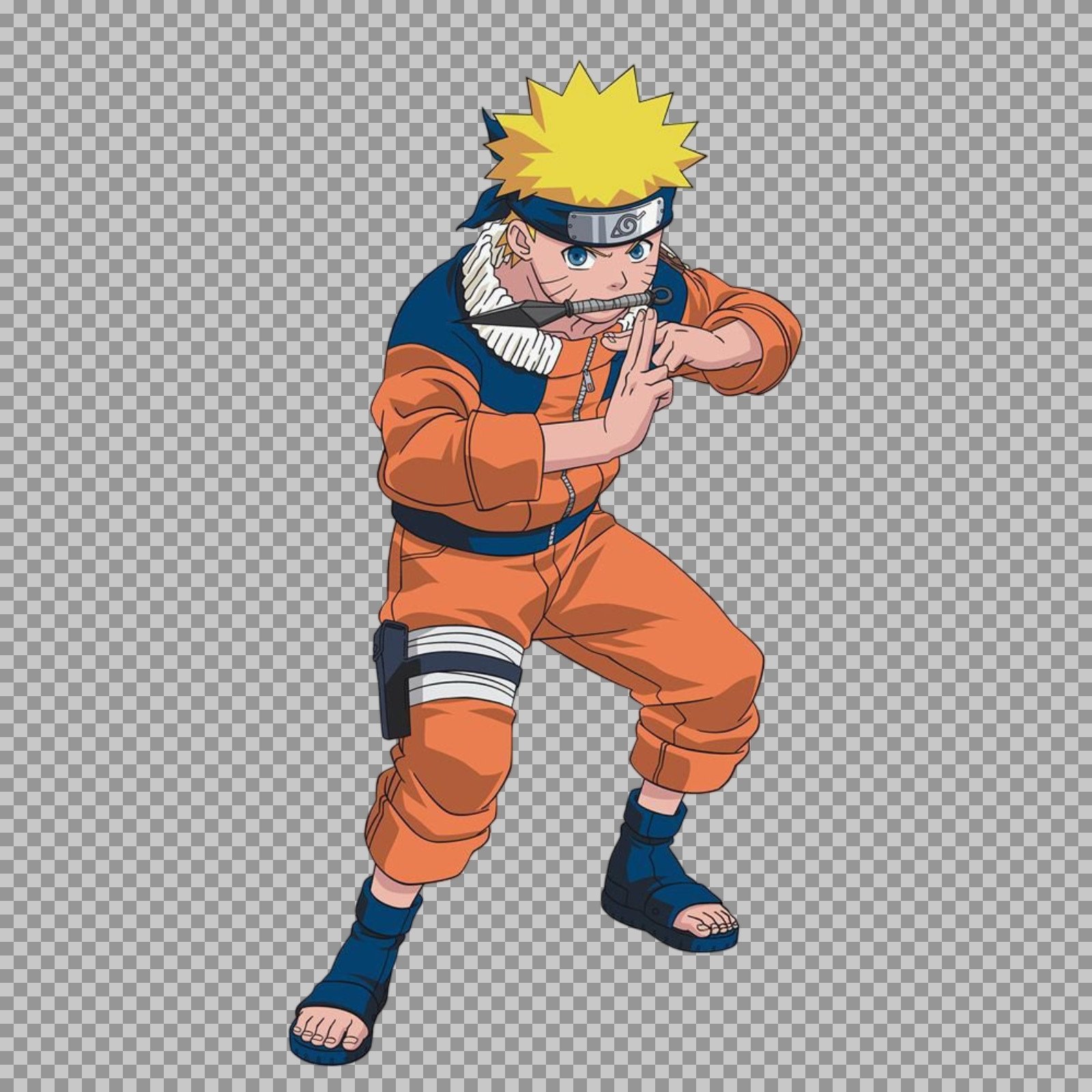 Naruto with Kunai Pose PNG | Free Transparent Anime Download...