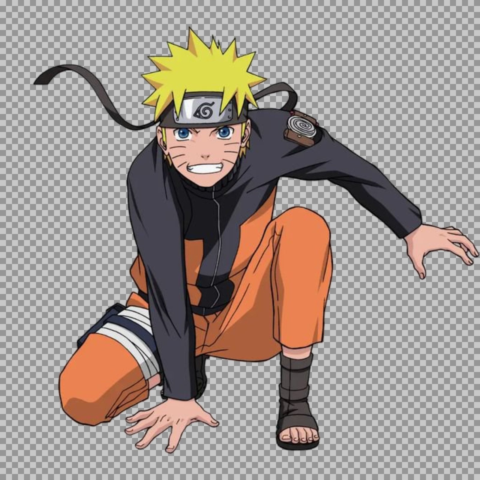 Naruto Crouching Pose PNG | Naruto Shippuden Transparent image Download...