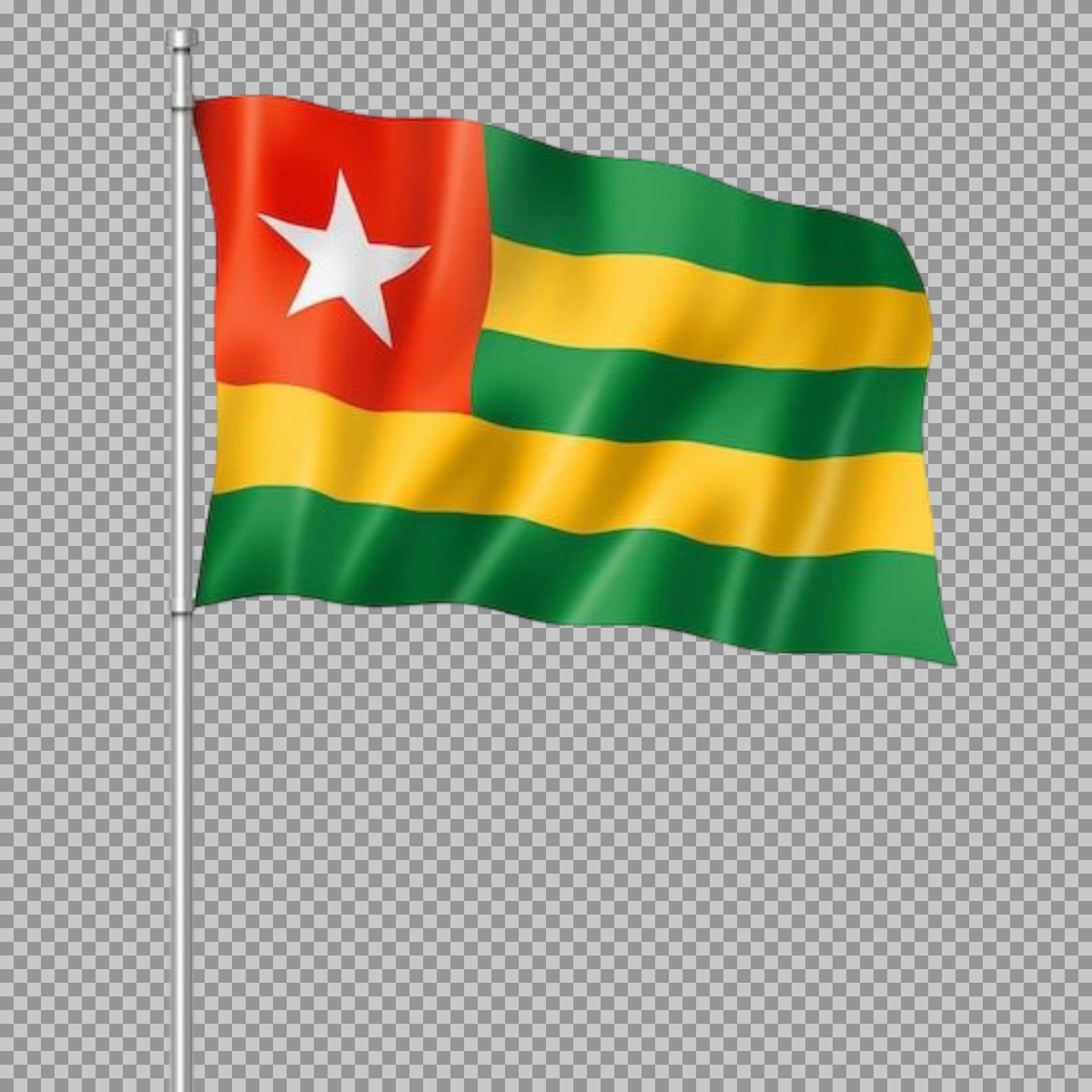 Waving Flag of Togo PNG | Transparent Togolese National Flag...