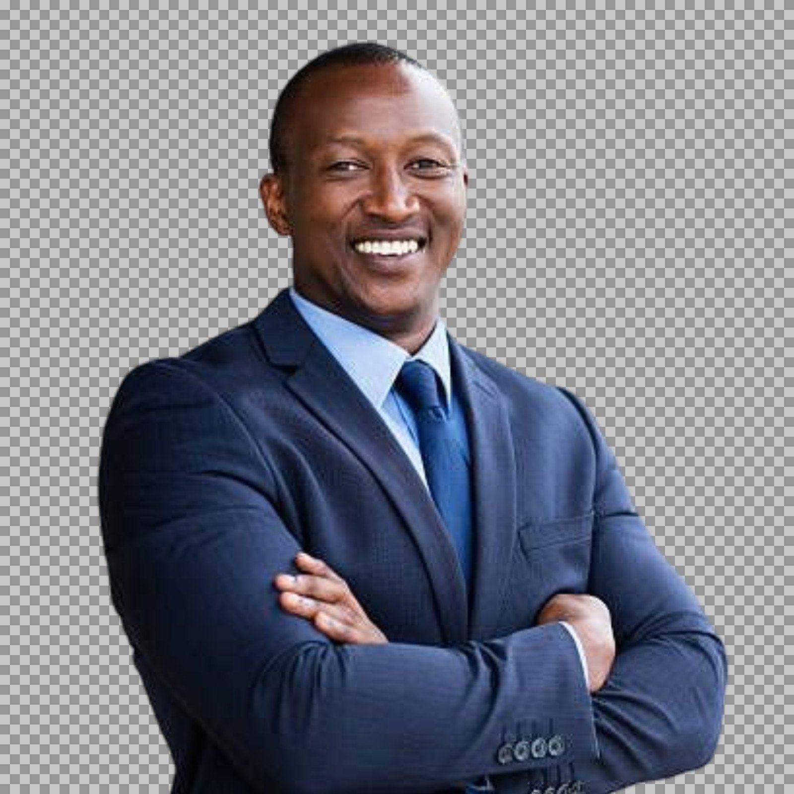 Confident Black Businessman PNG | Transparent Corporate Portrait