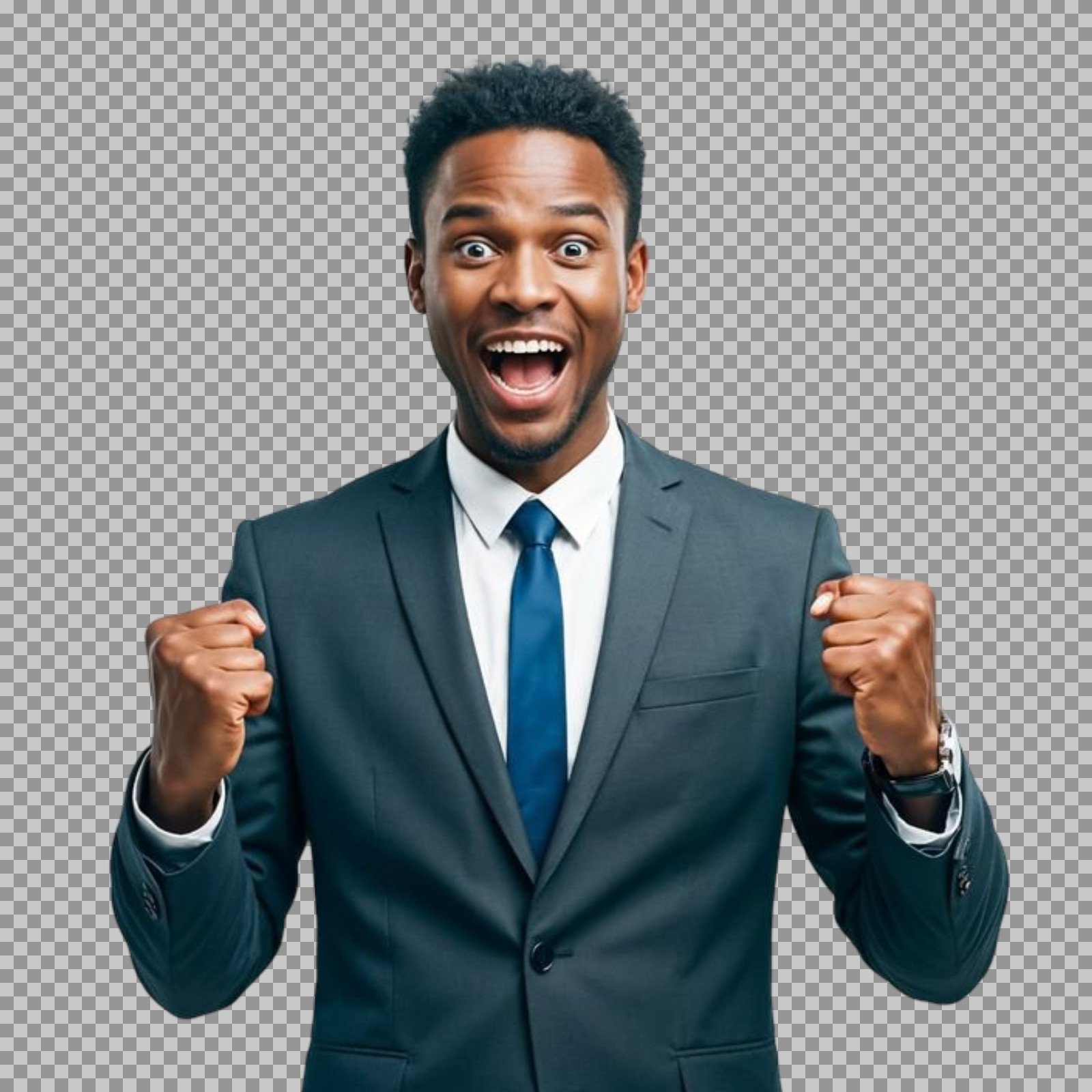 Excited Businessman PNG | Celebrating Success Transparent Image...