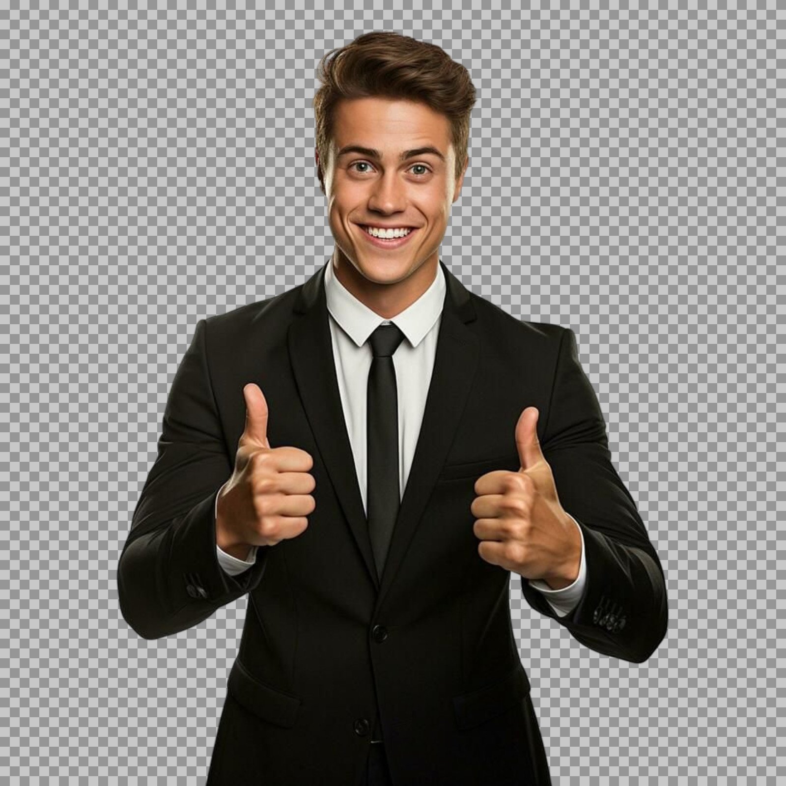 Successful Businessman with Thumbs Up | PNG Image