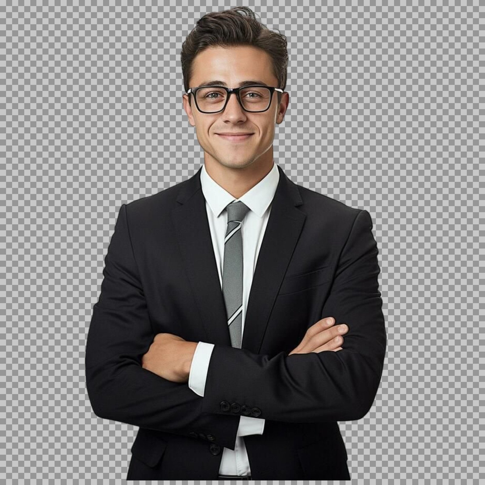Png Image of a Professional Expert with Arms Crossed