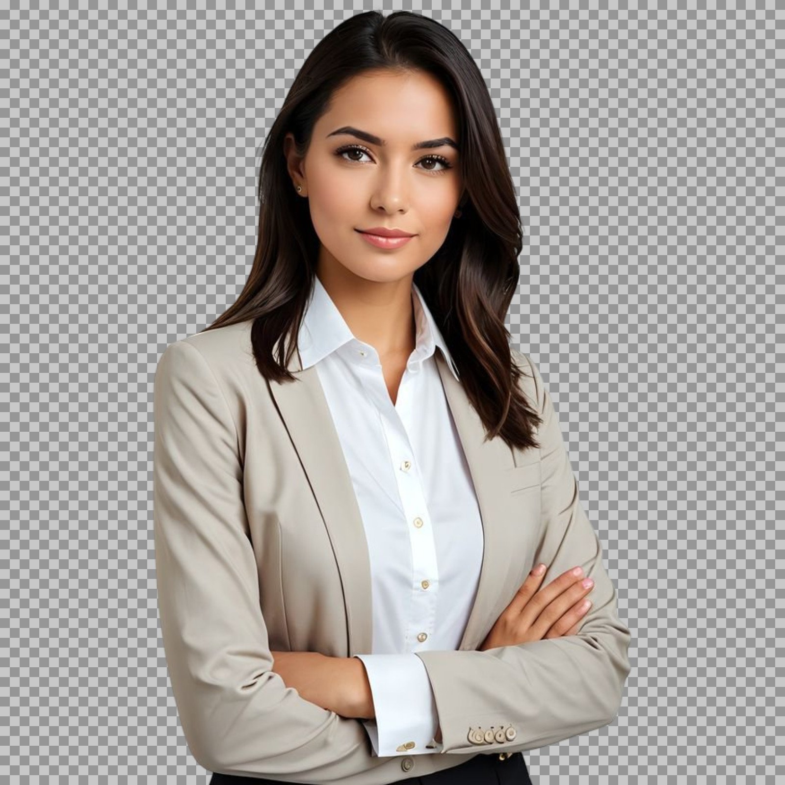 Confident Professional Girl with Arms Crossed png images