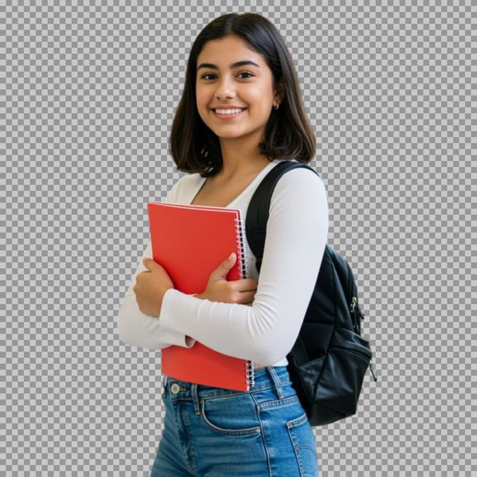 Hispanic Female Student PNG | Transparent Background