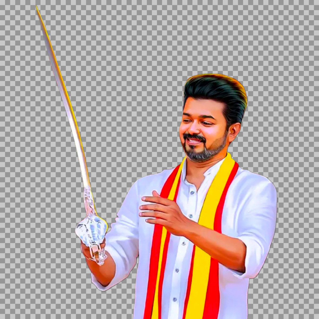 Thalapathy Vijay with Sword PNG | Transparent Image...