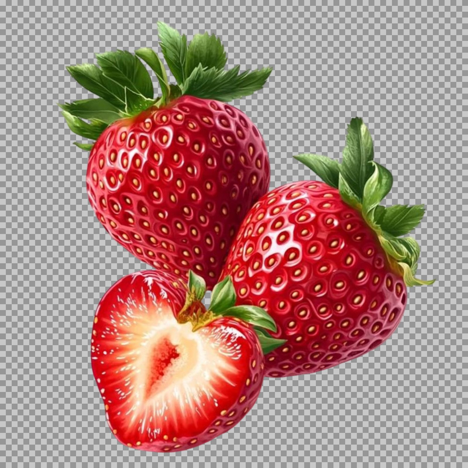 Fresh Strawberries PNG | Ripe & Sliced Berry Image...