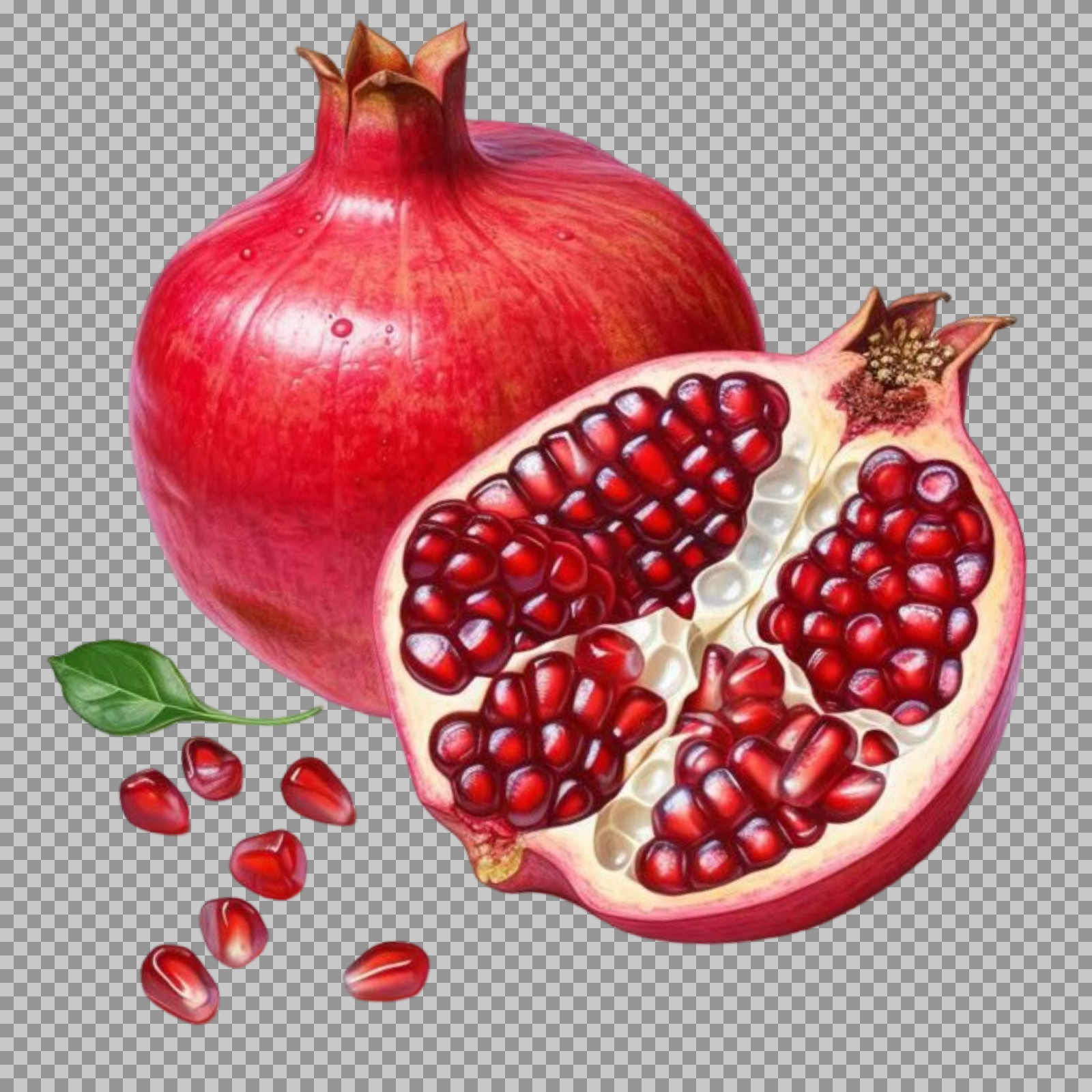 Ripe Pomegranate with Seeds PNG | High-Quality Fruit Image