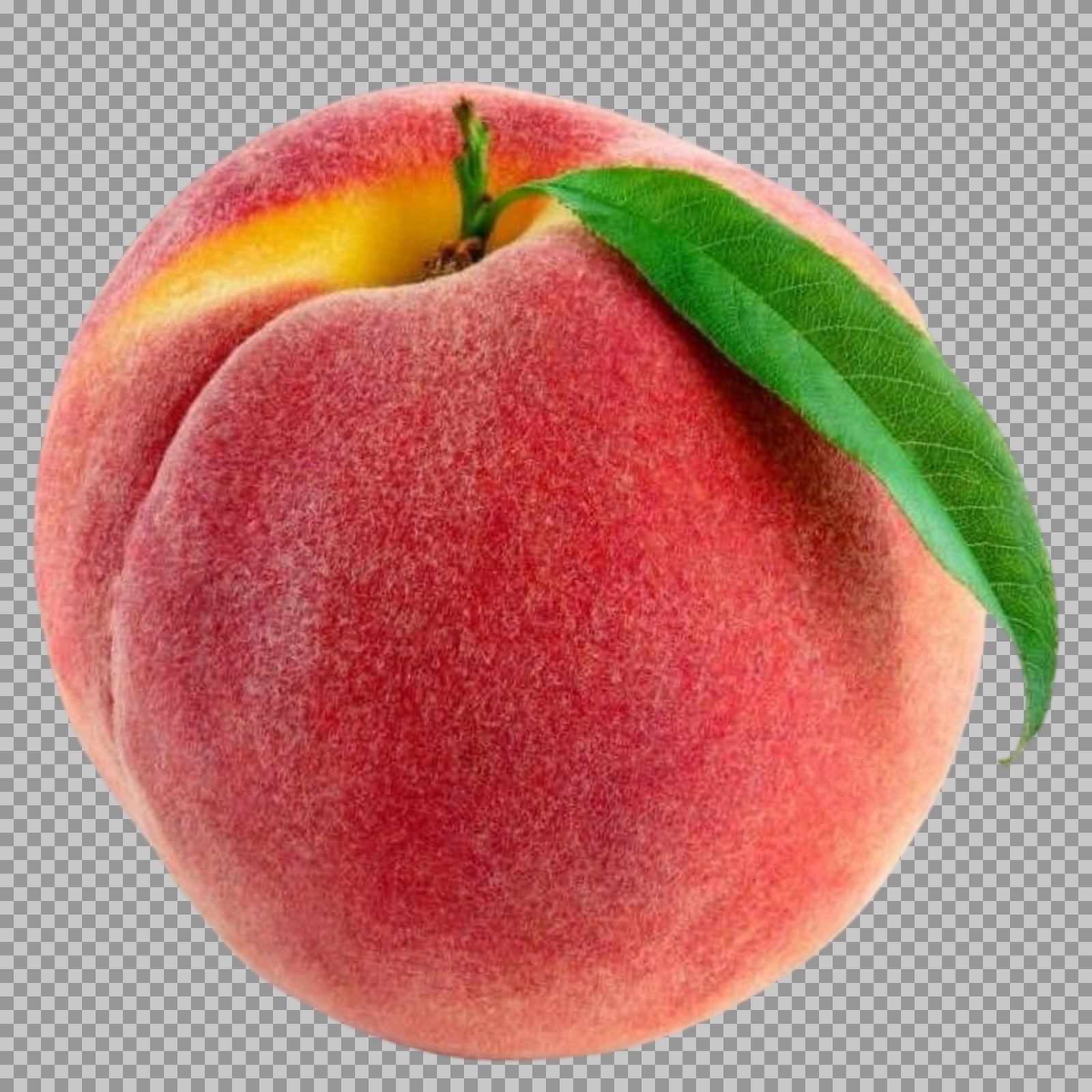 Fresh Peach PNG | High-Quality Isolated Fruit with Leaf...