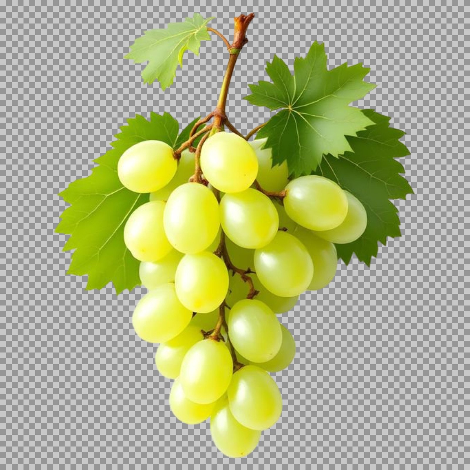 Bunch of Green Grapes with Leaves PNG transparent images...