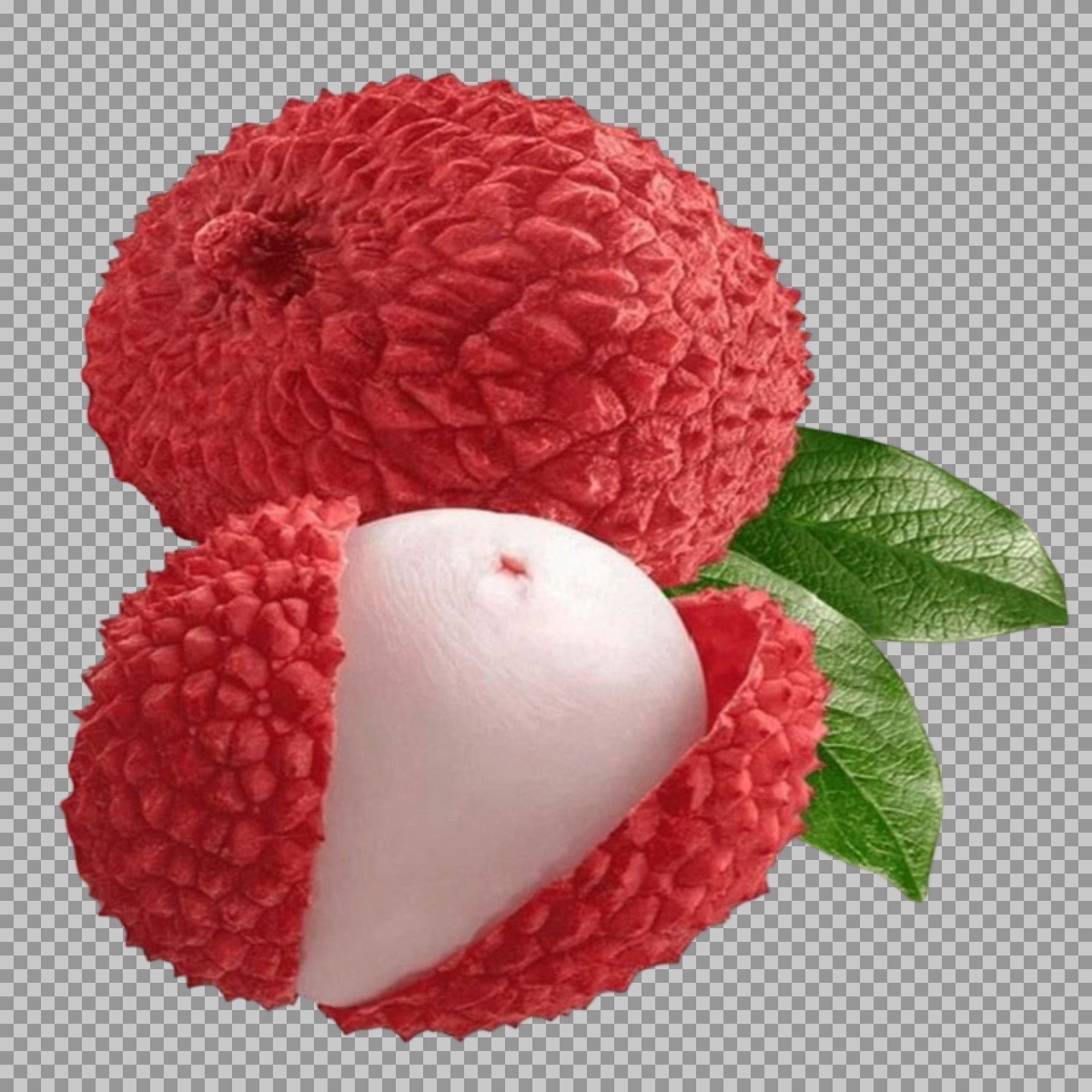 Whole and Peeled Lychee Fruits PNG Image...