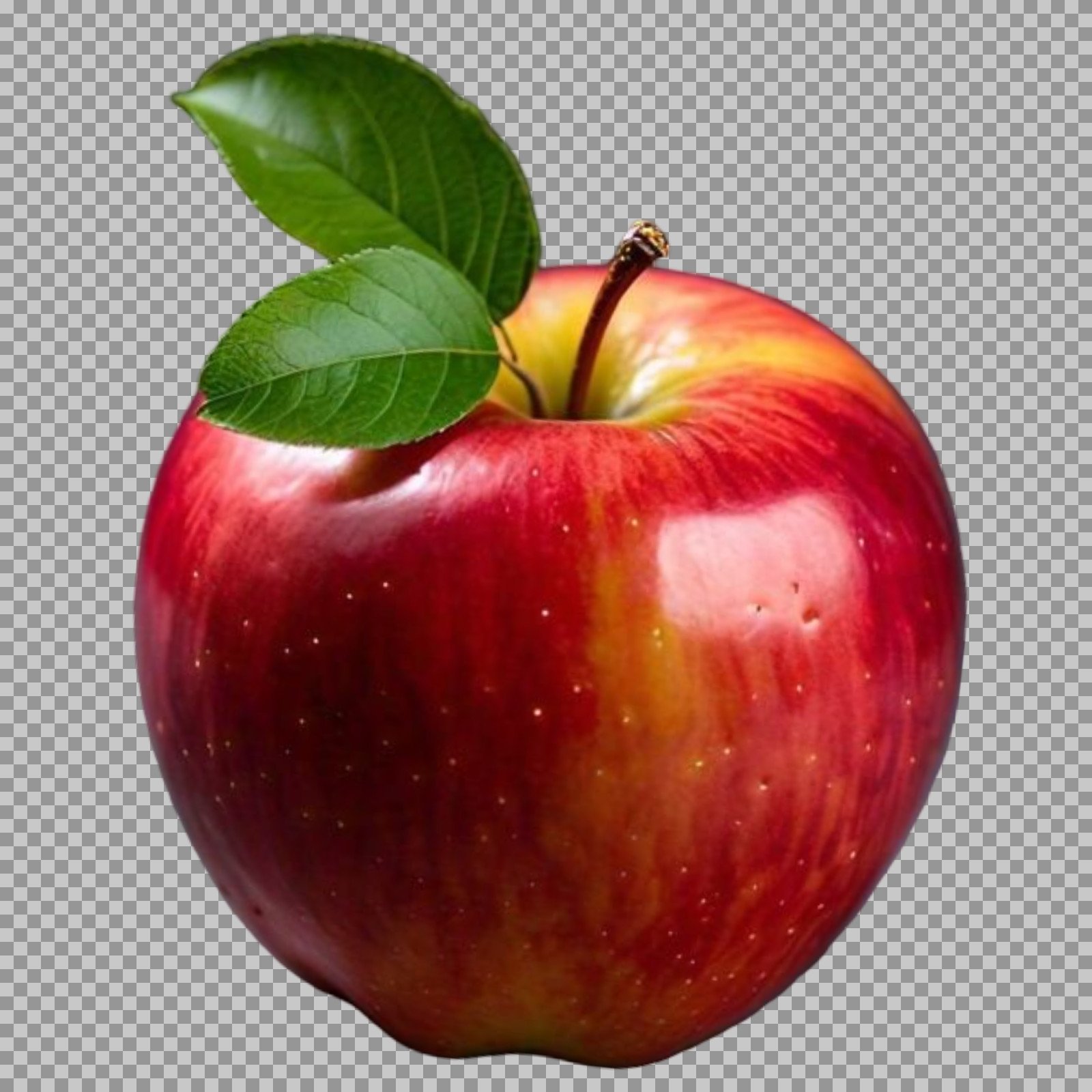 Red Apple PNG | Fresh Fruit with Leaves (Transparent)...
