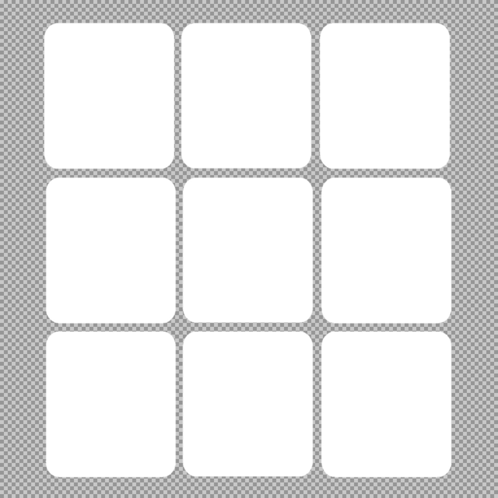 Free 3x3 Rounded Square Grid PNG | Photo Collage Template