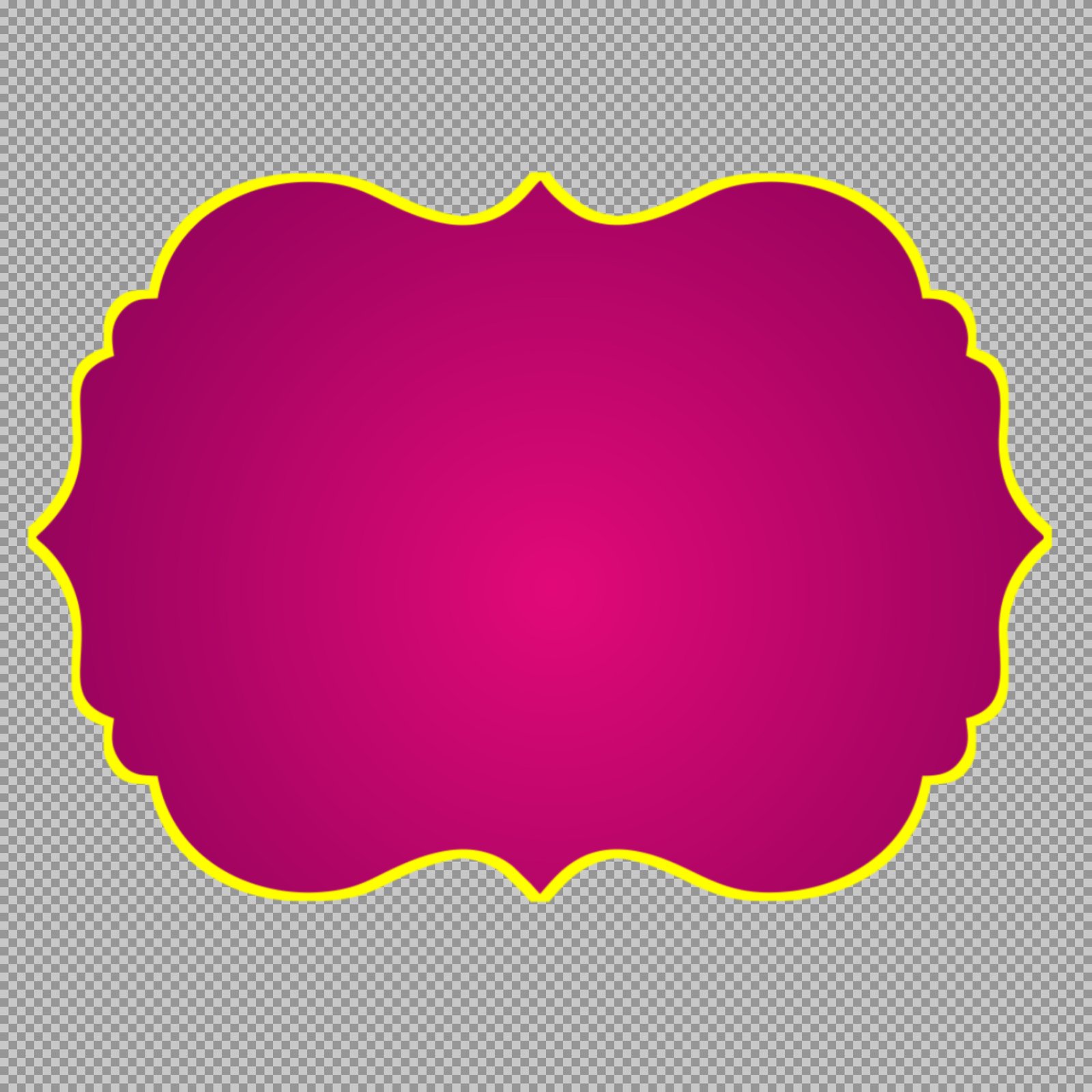 Free Ornate Frame PNG | Magenta & Yellow Decorative Label