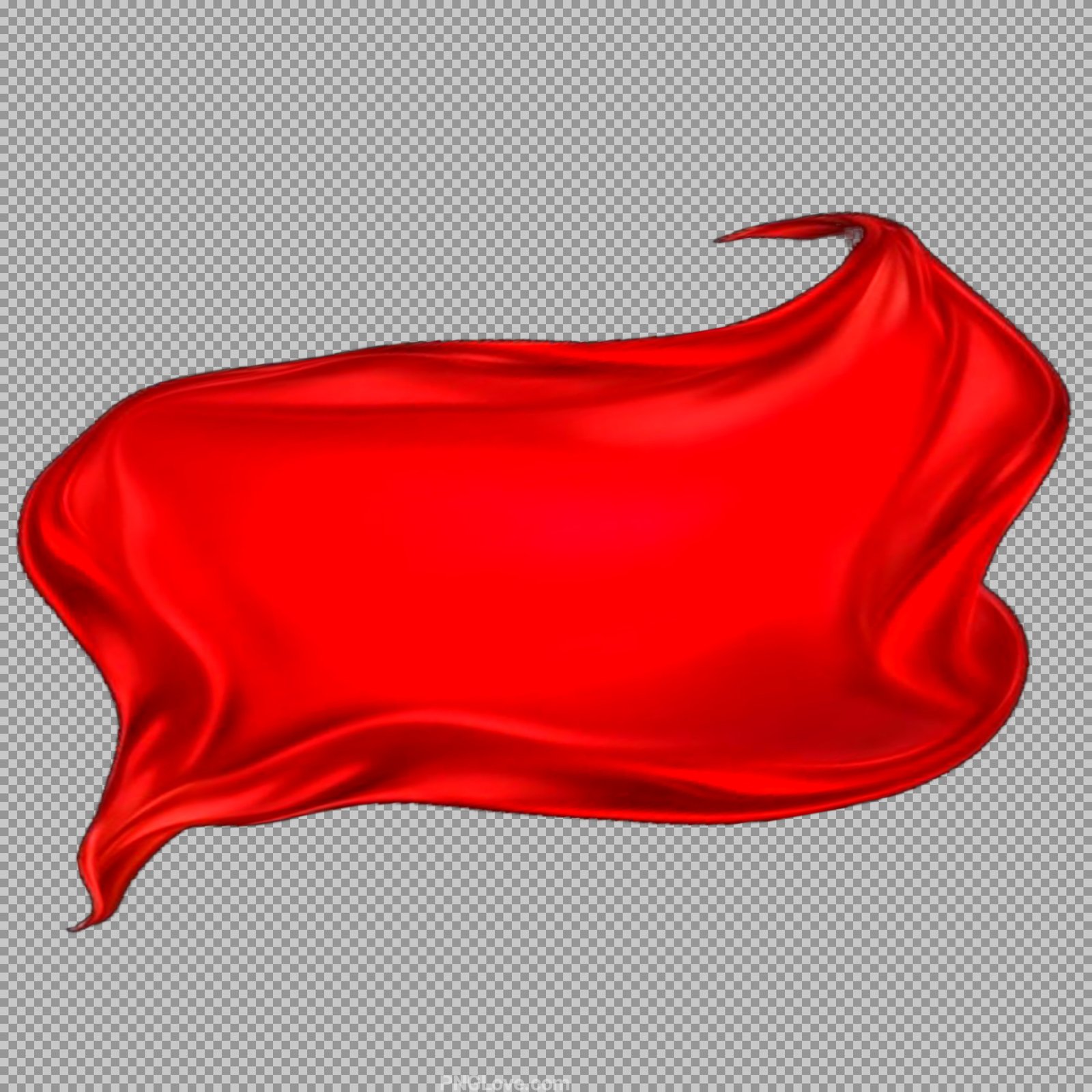 Free Flowing Red Silk Fabric PNG | Waving Banner Overlay