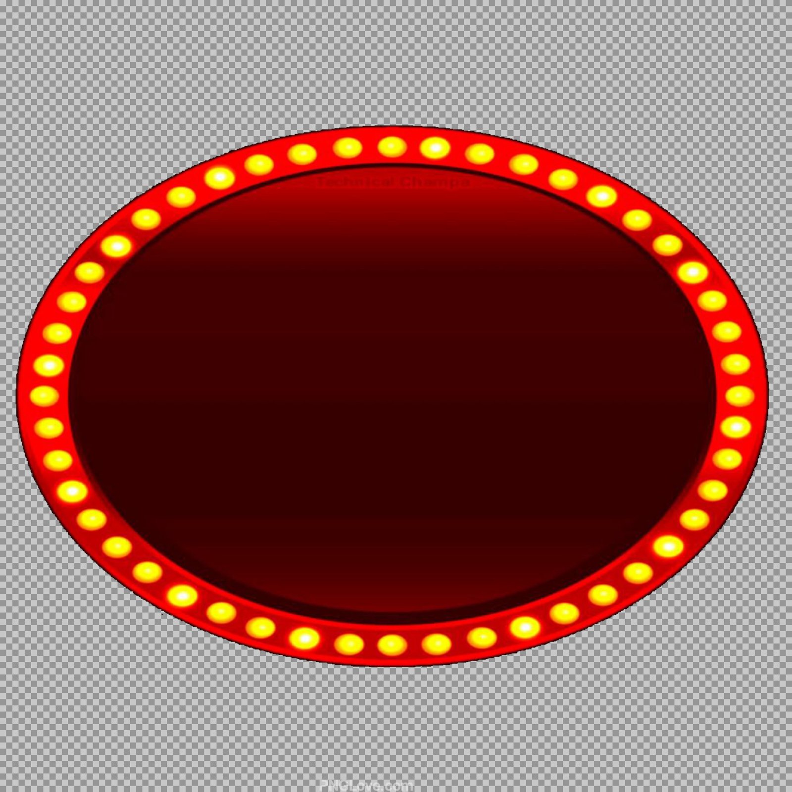 Free Red Marquee Light Frame PNG | Retro Oval Sign