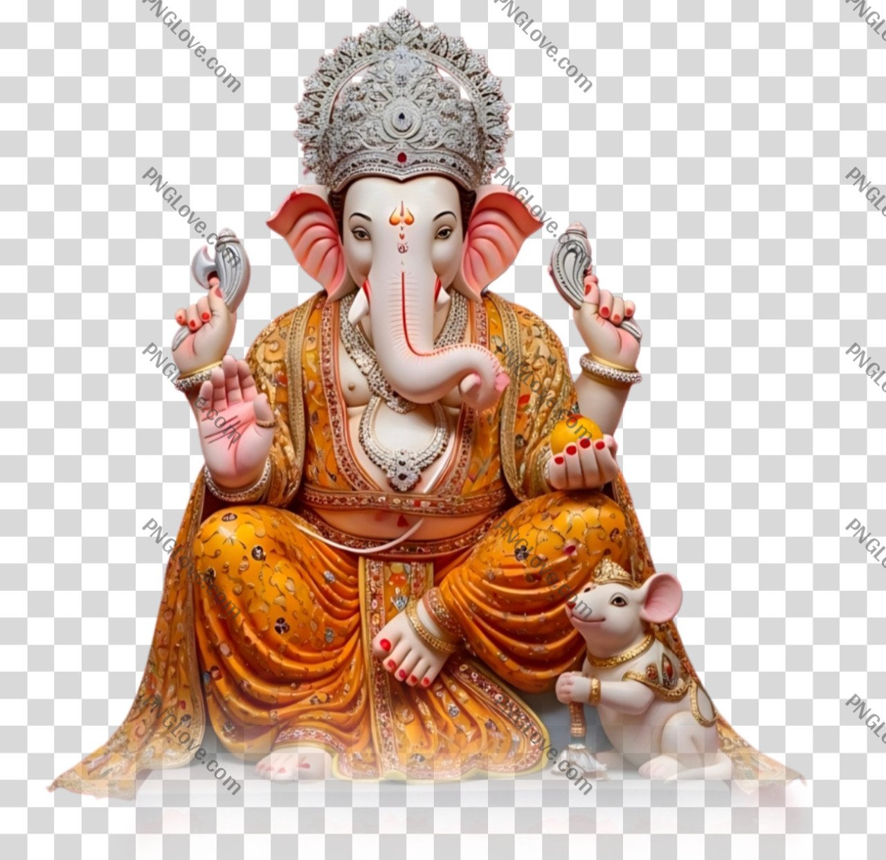 Lord Ganesha with Mouse PNG | Free Transparent High-Res Download