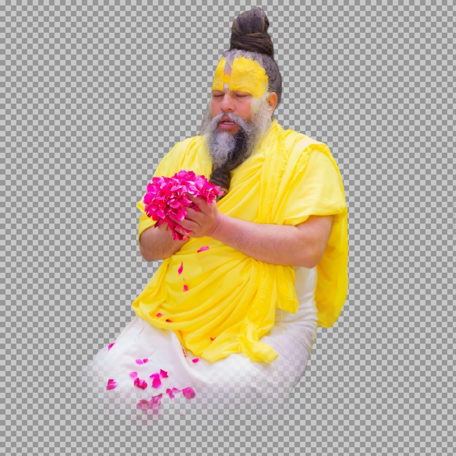 Premanand Ji Maharaj with Flowers PNG | Transparent Photo...