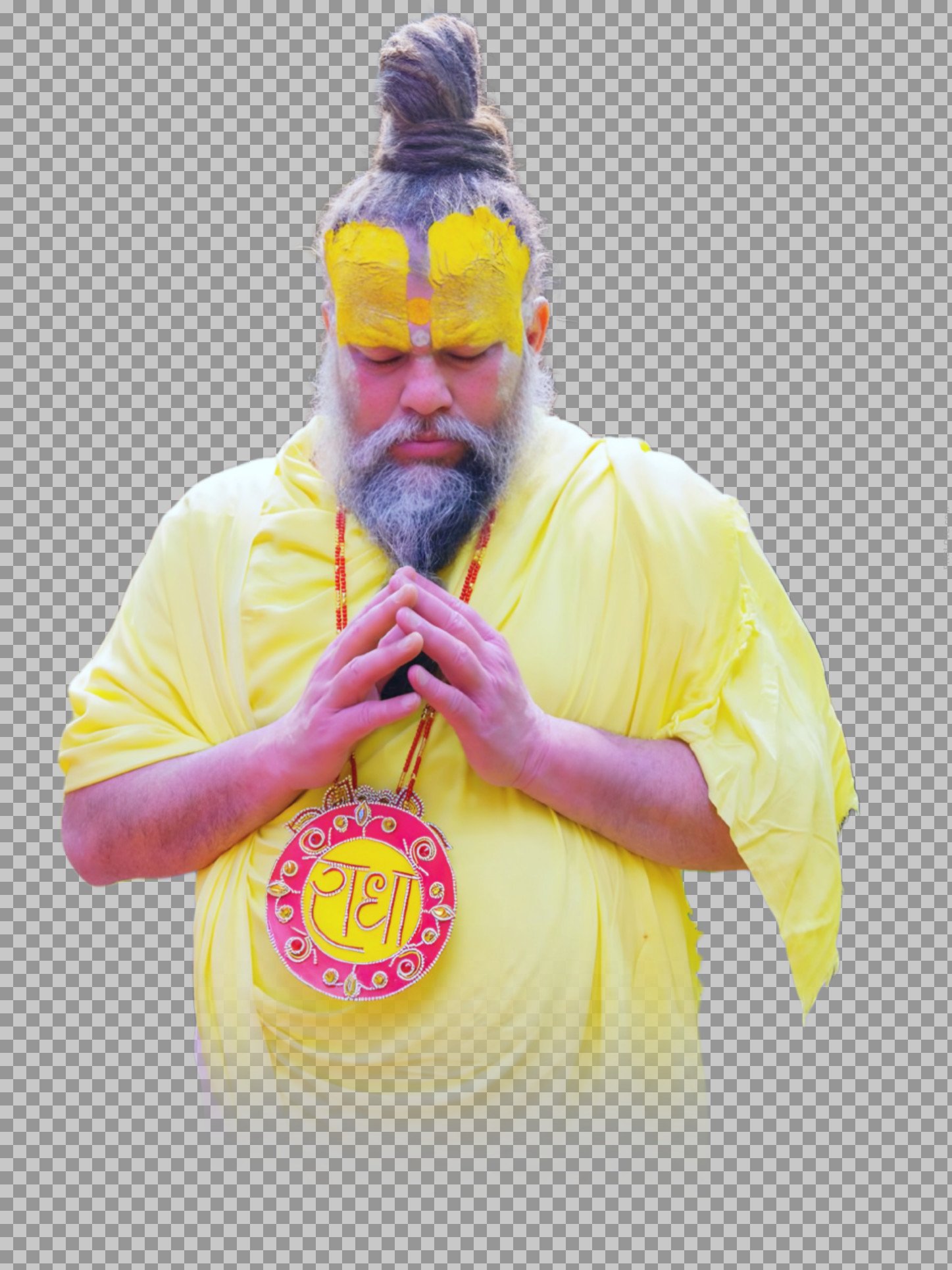 Shree Premanand Maharaj Meditation PNG | Transparent Prayer Photo...